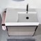 Console Sink Vanity With Ceramic Sink and Grey Oak Drawer